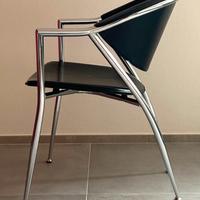 3 Calligaris sedia nera in pelle