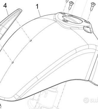 Parafango ant. Piaggio Vespa 125 /300/ 310 grigio