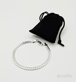 elegante bracciale argento uomo donna  18/19 cm