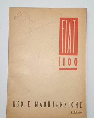 FIAT 1100 Musone - Libretto Uso e Manutenzione