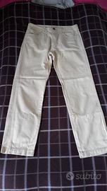 Pantalone cotone a coste color beige taglia 48