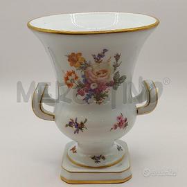 VASO DECORO FLOREALE BORDO DORATO