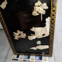 quadro giapponese in madreperla in rilievo