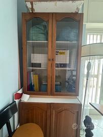 Vetrina libreria in legno di rovere