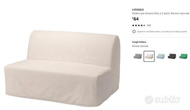 Fodera divano Ikea 2 posti LYKSELE bianco