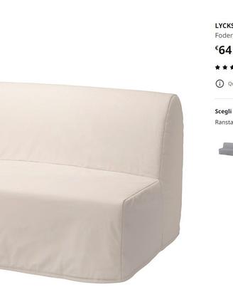Fodera divano Ikea 2 posti LYKSELE bianco