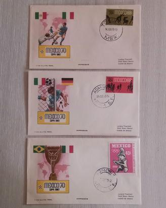 3 FDC Messico 70 Italia Germania 4-3/Quarti/Finale