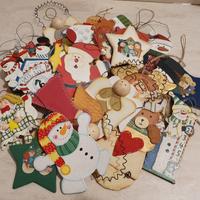 Lotto addobbi - decorazioni natalizie in legno 