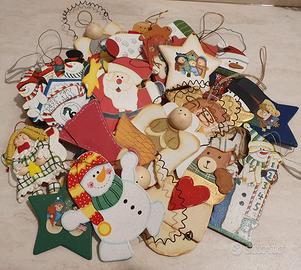 Lotto addobbi - decorazioni natalizie in legno 