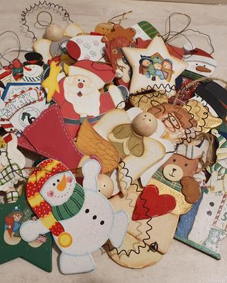Lotto addobbi - decorazioni natalizie in legno 