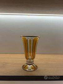 Vaso Art Déco Boemia Cristallo Ambra Anni 20/30