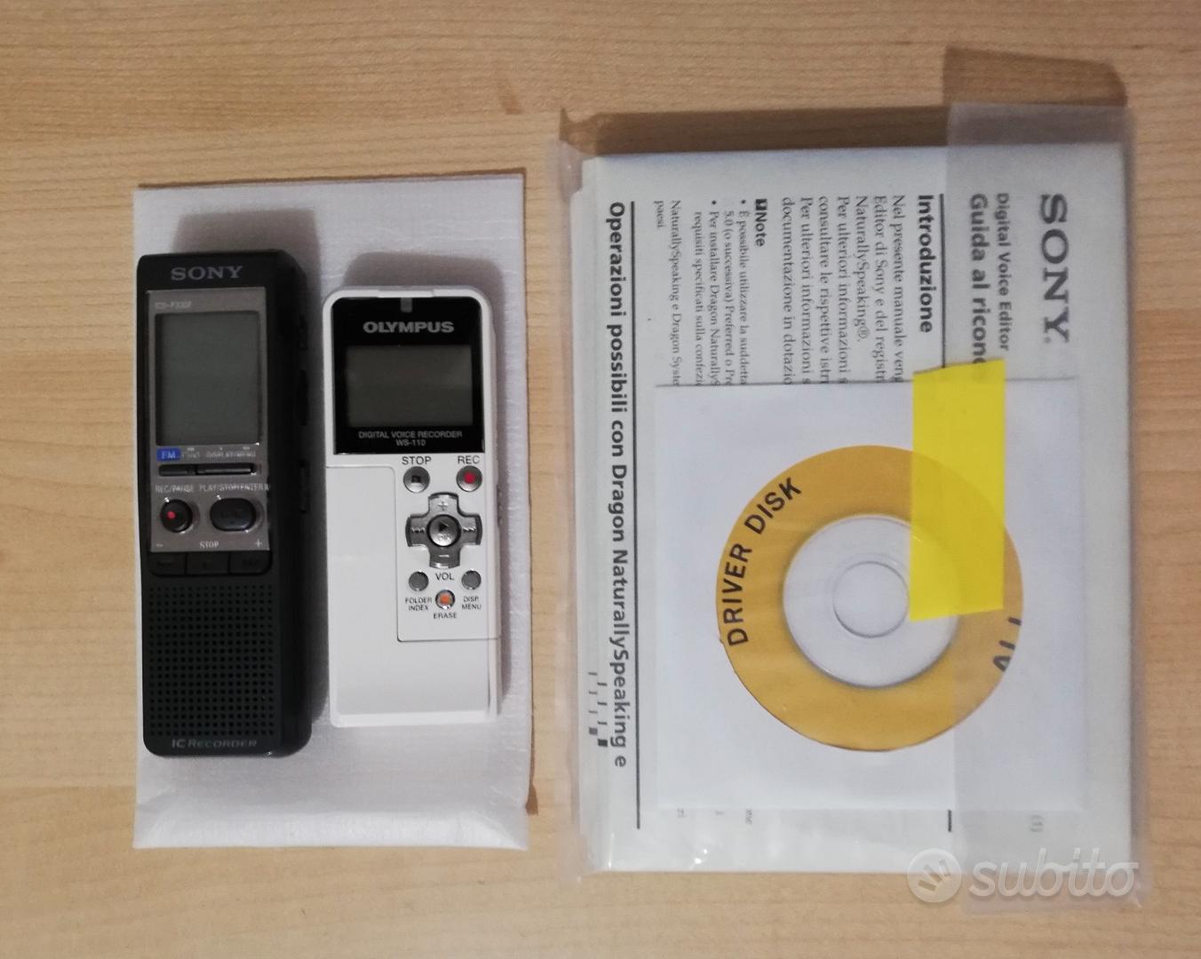 IC Recorder/Radio Sony ICDP330F + OLYMPUS WS110 Audio/Video In vendita a Bologna