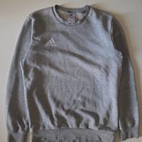 Felpa Adidas uomo S grigia girocollo logo ricamato