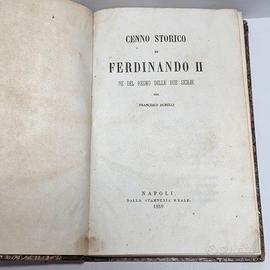 Libro Antico 1859 Cenno Storico di Ferdinando II