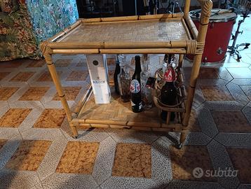 CARRELLO BAR IN VIMINI