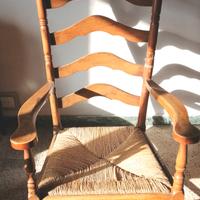 Sedia dondolo Vintage anni 50 legno 