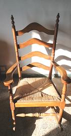 Sedia dondolo Vintage anni 50 legno 