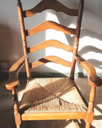 Sedia dondolo Vintage anni 50 legno 
