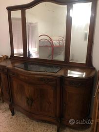 Credenza antica legno massello marmo e specchiera