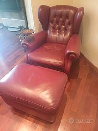 Poltrona Frau 1919 con pouf abbinato