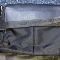 Tracolla Ermenegildo Zegna nera tessuto e pelle