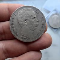 Argento 5 lire 1879 Moneta Regno d'Italia