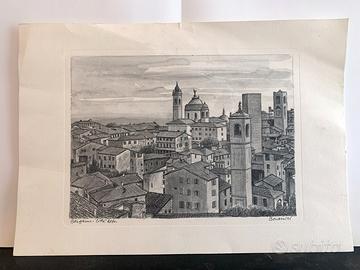 Bonamici - Bergamo Città Alta - Incisione