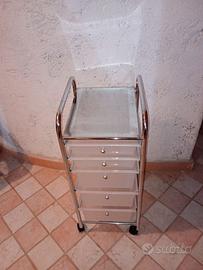 Carrello con ruote in acciaio e plastica