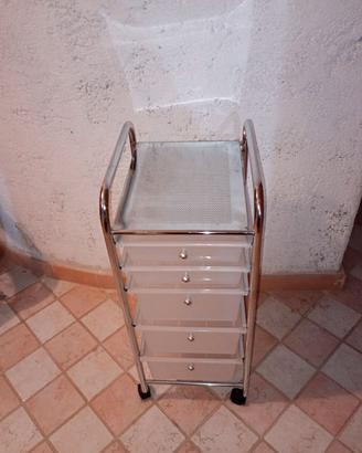 Carrello con ruote in acciaio e plastica