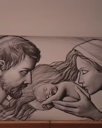 quadro su tela sacra famiglia