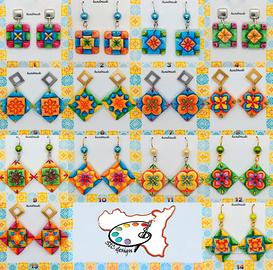 Orecchini artigianali dipinti a mano