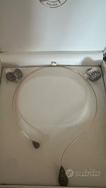 Collana,Anello e  Orecchini oroArgento e Diamanti