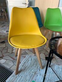 Sedia legno faggio/Polipropilene/Ecopelle