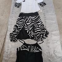 completo in lino gonna top giacca