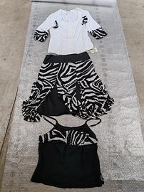 completo in lino gonna top giacca