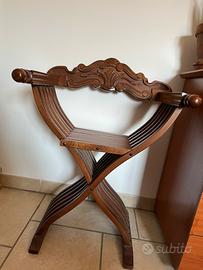 Sedia Savonarola in legno anni ‘60