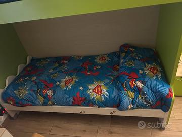 Letto singolo con materasso e rete