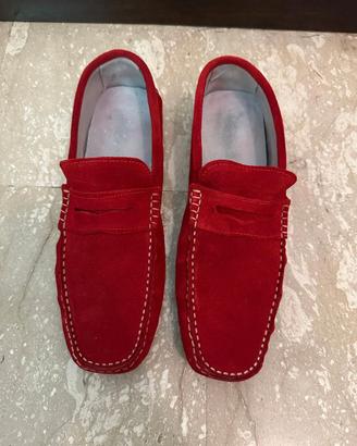 Mocassini rossi uomo