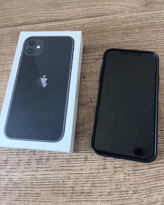 Iphone 11 black 128 +cover+ vetro