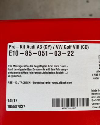 Assetto audi a3 / golf 8