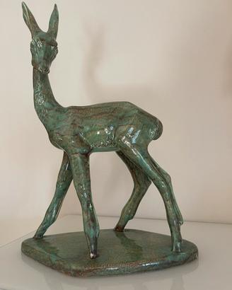 Scultura in ceramica smaltata vintage
