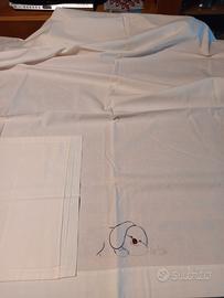 2 Lenzuola sopra x culla o lettino ricamate