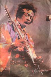 Poster di Jimi Hendrix con Fender Stratocaster e R