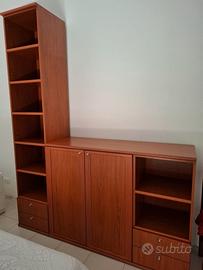 Parete attrezzata ciliegio porta tv