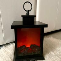 Lanterna LED effetto fiamma camino decorativa
