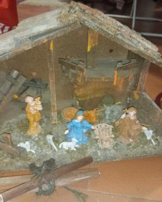 capanna presepe di Natale completo 