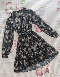Abito camicia lungo con maniche a palloncino