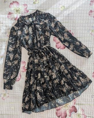 Abito camicia lungo con maniche a palloncino