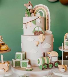 Torta scenografica nascita battesimo comunione