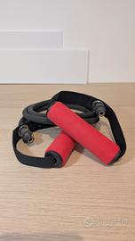Elastico fitness con maniglie per allenamento casa